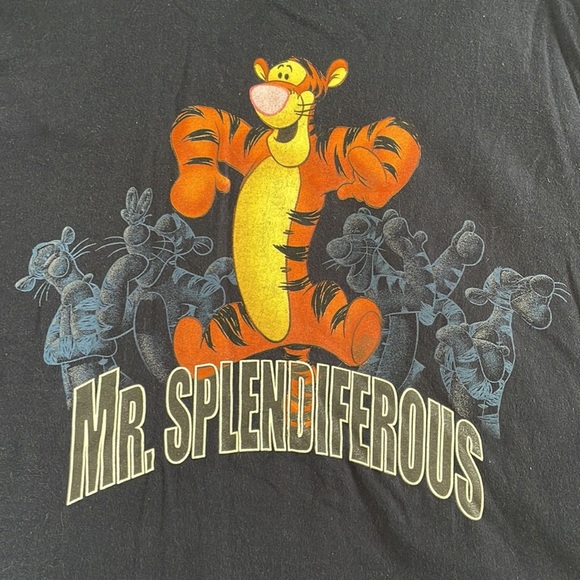 Vintage Winnie the Pooh Mr splendiferous tigger navy blue T tee shirt 2X 22w 24w - Picture 6 of 16